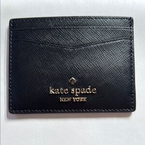 New Kate Spade Black Leather Credit Card Holder
